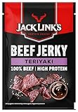 Jack Links Beef Jerky Teriyaki – 12er Pack (12 x 60g) – Trockenfleisch Eiweiß Snacks - High Protein Snack für Gym, Fitness, Outdoor - American Food für Menschen - Dörrfleisch Chips aus Rind Fleisch