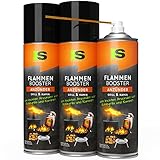 Spraytive 3 x 500ml Grillanzünder-Spray Flammenbooster - Bis zu 90x Feuer anzünden - Grill-Anzündhilfe - BBQ Anzünder/Kaminanzünder - 3 Dosen + 1x Sprührohr