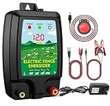 Weidezaungerät 12V mit LED Anzeige, Elektrischer Schäferhund 2J Output für 10 km Reichweite, Wasserdicht Elektrozaungerät für Schutz von Nutztieren, Haustieren, Geflügel, Hausweide, Gärten