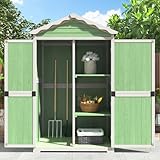Outdoor Holz Gartenmöbel Aufbewahrungsschuppen, Werkzeughaus für Garten, Terrasse, verblassungsfrei, wetterfest, sicher und geschützt, wartungsfrei, umweltfreundlich (Grün)