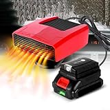 Tragbare Auto Heizung, Heizung Auto Heizlüfter mit Dual USB Ports Adapter, 360° Drehung Auto Standheizung für 18V Batterie DC 14-21V Auto Heizung für Auto Windschutzscheibe Defroster