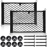 Gepäcknetz, 2 Stück Kofferraum Netztasche 40 x 25 cm Universal Kofferraumnetz Aufbewahrungsnetz Ablagenetz Nylon für Wohnwagen LKW Transporter Lieferwagen
