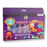 LM-Kreativ Window Color Set – 1001 Nacht, 7 Fenstermalfarben á 22 ml, inklusive Konturenfarbe Schwarz, 14 fantasievolle Vorlagen, für kreative Fensterbilder und Bastelspaß auch zu Ramadan