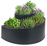 mucHome Kräuterspirale aus Kunststoff - anthrazit 55,5x34cm Spirale Kräuterhochbeet Pflanzgefäß Garten Pflanzspirale Kräuterturm Kräuterschnecke Wetterfest