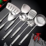 Edelstahl Wok Schaufel und Schöpflöffel Set für müheloses Kochen (C)