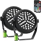 Telbum Akku Stroboskop Blitzer Halloween, Batteriebetrieb Stroboskop Disco Licht mit Fernbedienung, Sound Aktiviert RGB 54LED Wiederaufladbar Blitzlicht für Party DJ Weihnachten Hochzeit 2Pack