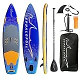 Cephalofoil ® Inflatable Stand up Paddleboard SUP with Fibreglass Paddle, Single Action Pump, Backpack, Repair Kit - 11'x 32'x 6'
