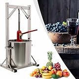 Traubenpresse, Obstmühle, Crusher, Edelstahl-Weinherstellungswerkzeuge, Pressung von Apfelweinpresse, für Queeze Honig, Chili-Öl, gekochte chinesische Kräuter und Reiswein, 36 l