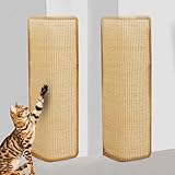 Editbar 2 Stück Kratzmatte Katze, Kratzteppich Sisal, 60 x 30 cm Wand Katzenkratzbrett, Sisal Fußmatte Teppich Vorleger für Sofa Möbel Tür Kratzschutz, Katze Kratzschutzfür die Wandmontage geeignet