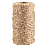 jijAcraft 100M Jute-Schnur, 1.5mm Garten Juteschnur, Jutegarn Braun Schnur, Bastelschnur Dekokordel für Garten, Basteln DIY, Geschenke Verpackungs