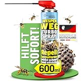 HEIMWERT Wespenspray Turbo mit Langzeitwirkung Repellent - Sicher Wespennest entfernen dank Spezialformel Made in Germany - 600 ml Vorteils Spray gegen Wespen + große Nester