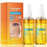 Sonnenspray LSF 50, Sonnenschutz Spray Wasserfest, Sonnencreme Spray Sonnenöl, Sonnenschutzspray für Gesicht Und Körper, Verhindert Farbverblassen und Trockenheit, Wasserabweisend, Nicht Fettend (2)