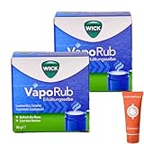 Wick VapoRub Erkältungssalbe, 2x 50 g I zur Anwendung auf der Haut und zur Inhalation I bei Erkältung, verstopfter Nase, Husten I erholsamer Schlaf I Spar-Set plus Pharma Perle give-away
