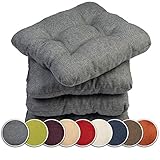 sunnypillow 4er Set Stuhlkissen 45x45 cm Bequeme 8cm Polsterauflage Auflage für Stühle/Bänke in Haus und Garten Sitzkissen Sitzauflage Gartenkissen viele Farben zur Auswahl Grau