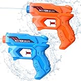 Wasserpistole für Kinder, 2 Stück Spritzpistole Wasser Set mit Großer Reichweite bis zu 8-10 Meter, Wasser Spritzpistole Kunststoff für Strände und Wasserschlachten im Freien
