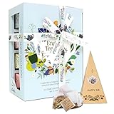 ETS - Teegeschenk mit Schleife 'Wellness Tee Kollektion' | 6x2 versch. BIO Kräutertee Sorten zum Wohlfühlen | Tee Probierset u. Geschenk Box zum Geburtstag, Ostern, Muttertag | 12 Pyramidenbeutel