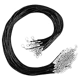 Kurtzy Kette ohne Anhänger Schwarz Polyester mit Karabinerverschluss Schmuck (25er Pack) - 42,5 cm - DIY Schmuckherstellung Zubehör Ketten selber Machen Anhänger für Halsketten, Armbänder