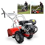 HECHT Benzin-Gartenfräse 750 Motorhacke Kultivator Bodenhacke Bodenfräse Fräse (Motorleistung: 4,7 kW (6,5 PS), 50 cm Arbeitsbreite, 4 Kreisel mit je 4 Messern)