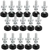 thirei Verstellschraube, 16 Stück Regulierschraube, M8 X 50 mm Möbelfüße Verstellbar, Justierschraube, für Tischbeine Schrankbeine Sofa