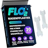 FLO2 Nasenpflaster Gegen Schnarchen – 30 Transparente Nose Strips – Für Sport & Besseren Schlaf – Fördert Freies Atmen & Sauerstoffaufnahme – Extra Starke Haftung & Hautfreundlich