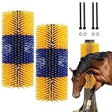 Vieh Kratzbürste 2er Pack - Effektive Halbrunde Kratzbürste für Pferde und Kühe - Pferde-Rückenkratzer für zufriedene Tiere - Ideal für die Tierpflege - Kratzbürste Pferd und Kuh