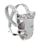 Babytrage für Neugeborene Ergonomische Baby Bauchtrage Rückentrage Leicht Atmungsaktiv 0-36 Monate (Tarnung)