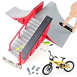 CS COSDDI Finger Skateboard und Rampe Zubehör Set, Fingerboard Skate Park Spielzeug Set, DIY Montage Skate Park Kit Fingerspielzeug Mit Rampe Parks Für Fingersportarten, Geschenk Für Kinder (A)
