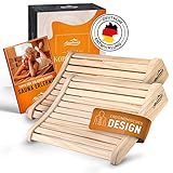 ALPENHAUCH Sauna Kopfstütze Holz [2 Stück] - Ergonomische Saunakopfstütze Holz - Edles Sauna Zubehör Infrarotkabine - Komfortable & breite Kopfstütze Sauna Holz für Sauna inkl. Sauna Büchlein