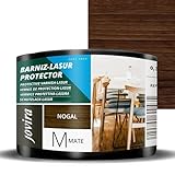 JOVIRA PINTURAS Lack-Lasur Matt Schutzlack auf Wasserbasis. Dekoriert und schützt Holz. (375 Milliliter, Wallnussbraun)
