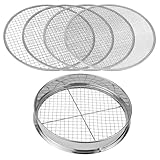 KesTek Edelstahl Gartensieb 5in1 KTGS1 - Robustes Metallrandsieb & Durchwurfsieb für Erde, Kompost & Kies, vielseitig einsetzbar