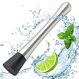 Edelstahl Cocktail Muddler - Stößel für Limetten, Eiszerkleinerer, Mojito, Limonaden und Getränke - Multifunktionales Bar Bartending Werkzeug 20cm
