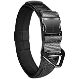 OneTigris X11 Hundehalsband, Schweres Verstärktes Nylon Verstellbares Halsband Hund mit weichem Innenfutter, Metallverschluss und Patches, Hundehalsband mit Laser-Cut-Design und Reflektierend