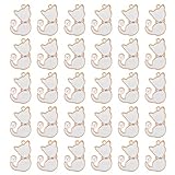 ANKROYU Charm Kitten Laugh Muschel-Anhänger, 30 Stück, Legierung, DIY-Schmuckzubehör für Mädchen, Armbänder, Halsketten, Fußketten, Haarspangen, Schuhbeutel-Dekoration, bunt, langl (weißes