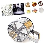 Ciieeo Einstellbares Mehlsieb aus Einhändiges Netzsieb für Mehl und Puderzucker Handlicher Teigsieb für Backen von Brot Pizza Kuchen zum Glutenfreien Mehlsieben