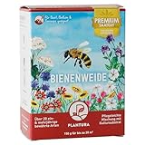 Plantura Bienenweide, blütenreiche Premium-Saatgut-Mischung für Bienen, Hummeln & Schmetterlinge, 20 heimische Sorten, ein- & mehrjährig, bienenfreundlich, pflegeleicht & nektarreich, 150 g für 20 m²