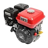 Leistungsstarker 7.5PS Benzinmotor, Schwarz 4kW Luftgekühlt Ölwarnung Handstart Robust für Hochdruckreiniger Pumpen Baustellen