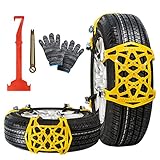 Ninonly Auto SchneeKetten 7 Stück Universal Schneeketten für Auto Winter Universal SchneeKetten für Notfälle, Starke Ketten für die Meisten Autos, SUV Lkws (Breite 165-265mm/6.5'-10.4')