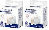 Cosmoplast 540102 - Sensitive Heftpflaster im Abroller 5mx2,5cm (Packung mit 2)