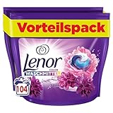 LENOR PODS Amethyst Blütentraum Waschkapseln Color Waschmittel 104 Waschladungen, Langanhaltende Frische und Tiefenreinigung selbst bei niedrigen Temperaturen