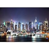 Runa Art Fototapete New York skyline 352 x 250 cm Vlies Tapeten XXL Moderne Wandtapete Wohnzimmer Schlafzimmer Bunt 9038011a