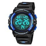 BEN NEVIS Digital Uhren für Kinder Jungen - 50 M Wasserdicht Sports Outdoor Silikon Armbanduhr mit Wecker/Stoppuhr/LED-Licht/Stoßfest/Datum,Elektronische Kinderuhren Blau