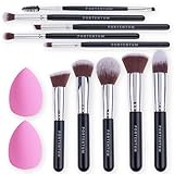 PORTENTUM Pinselset Makeup Professionelles 10+2 Stück - Foundation Make up Pinsel Set Premium Puderpinsel Lidschatten Blush Schminkpinsel Set Beauty Schwamm