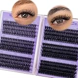 LZM Wimpern Extensions Cluster Lashes - D Curl Wimpern Einzeln 10-16mm Lash Clusters Wimpern Extensions Natürlich Einzelne Wimpern Dünnes Band Wimpern Cluster Lashes Natürlich (30+40+50+60+80+100D)