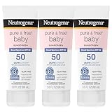 Neutrogena Pure & Free Baby Mineral Sonnencreme Breites Spektrum LSF 50, 3 Fl. oz (3 Stück)