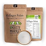 Kollagen Pulver 1 kg GRÖSSENAUSWAHL | Collagen Hydrolysat ohne Zusätze | geschmacksneutral | Eiweiß Pulver | Peptide Typ 1,2,3 (1 kg)