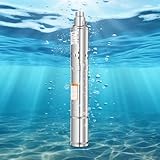250W Tiefbrunnenpumpe Hauswasserpumpe mit 20m Kabel Edelstahl Wasserpumpe Brunnenpumpe Zisternenpumpe für Garten, Dörfern, Häusern Tauchpumpe Förderhöhe 80m