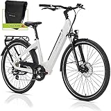 DERUIZ 28Zoll Modell Quartz E-Bike mit 644Wh großem Akku RH 45CM BAFANG Heckmotor Trekking/City Pedelec für Damen und Herren maximal 150km Elektrofahrrad