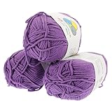 Gogogmee 3Rollen Baumwollgarn pro Multifunktionales Häkeln und Stricken Hautfreundliches Material für DIY Projekte und Dekoration Verschiedenen Farben