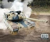 efaso Ferngesteuerter Panzer Abrams M1A2 RC Panzer mit Schussfunktion inkl. Soft air/Wasser Munition Sound starken Motoren sowie Antrieb Maßstab 1:18 Panzer Modell