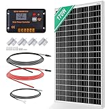 ECO-WORTHY Monokristallines Solarpanel Solarzelle kit 170W enthält 12V Solarmodul + 30 A Solarladeregler + 5m Solarkabel + Z-Befestigungsklammern für Wohnmobil,Wohnwagen,Haushalt und Off-Grid-System